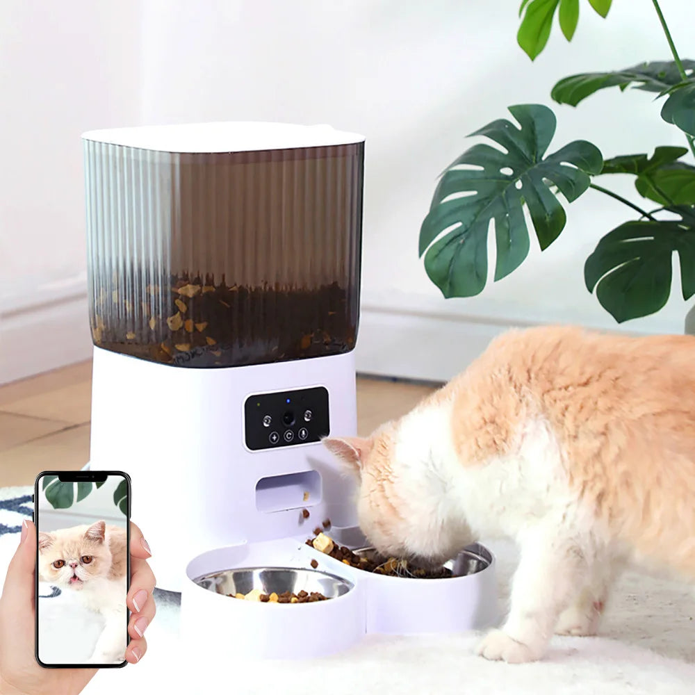 5L Smart Pet Feeder with Camera & Voice Recorder for Cats & Dogs