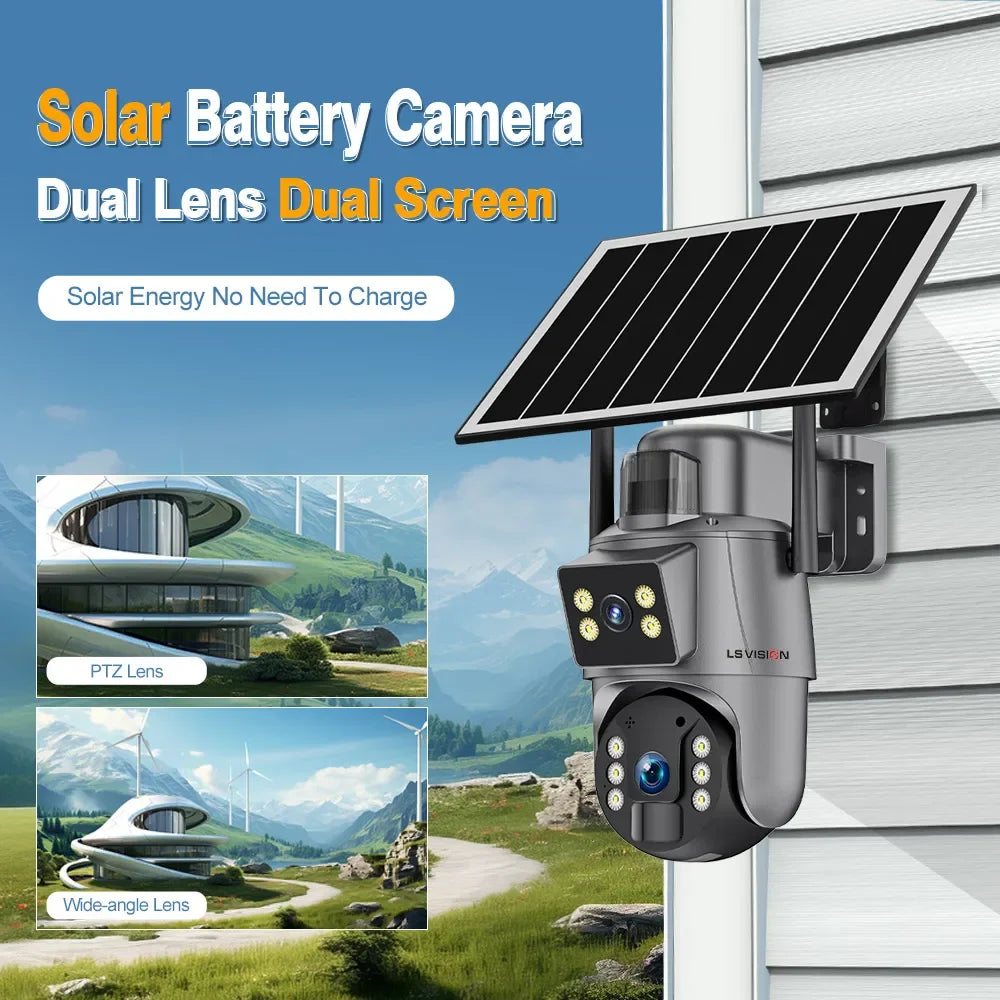 4K Dual-Lens Solar Cam – 4G AI Wireless Security