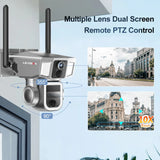 Dual Network (4G/WiFi), 10X Optical Zoom, PTZ Outdoor Solar Security Camera