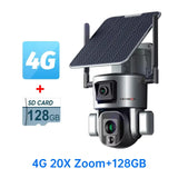 4K 20X Zoom Solar Camera – WiFi or 4G Outdoor PTZ Security with Dual Screen